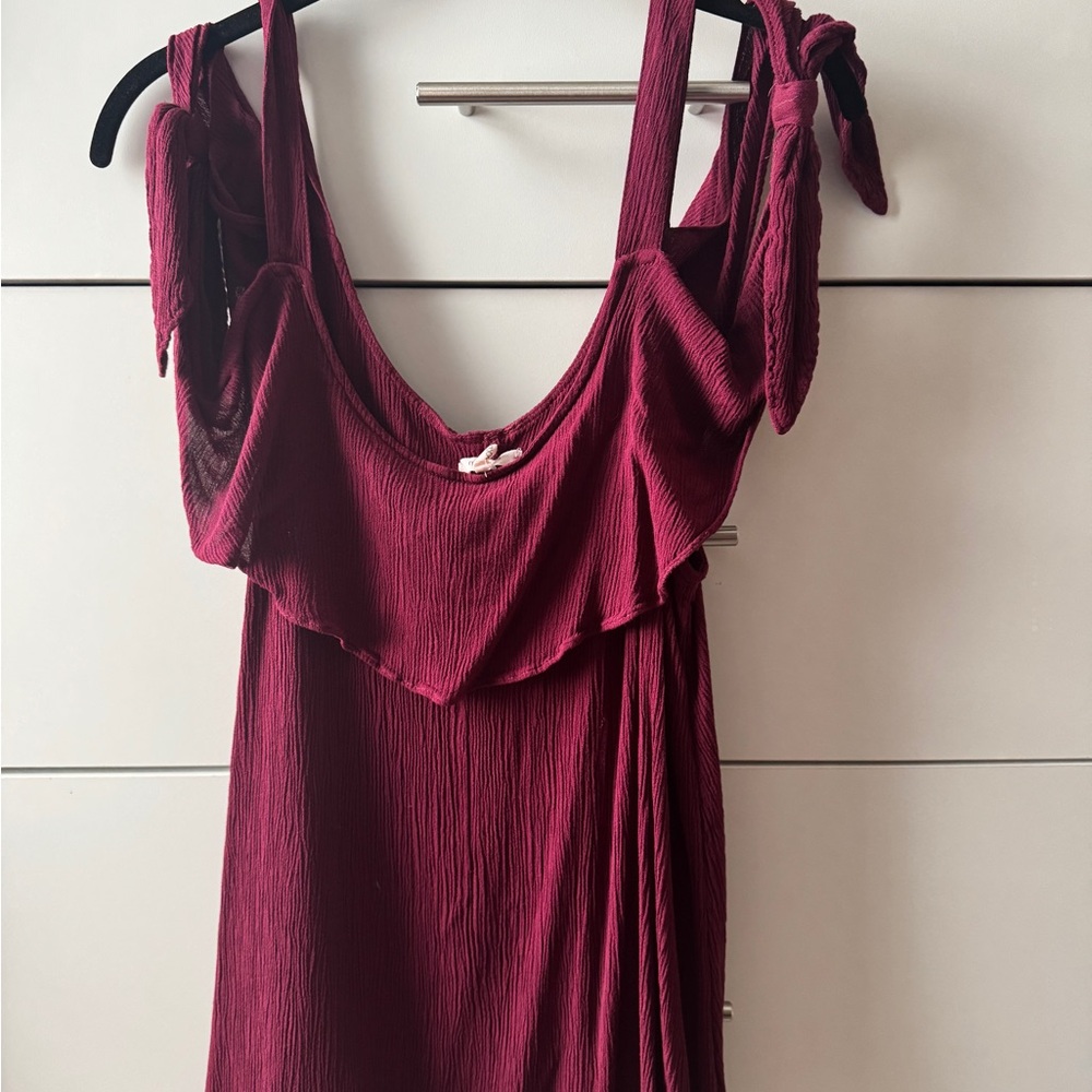 Burgundy top
